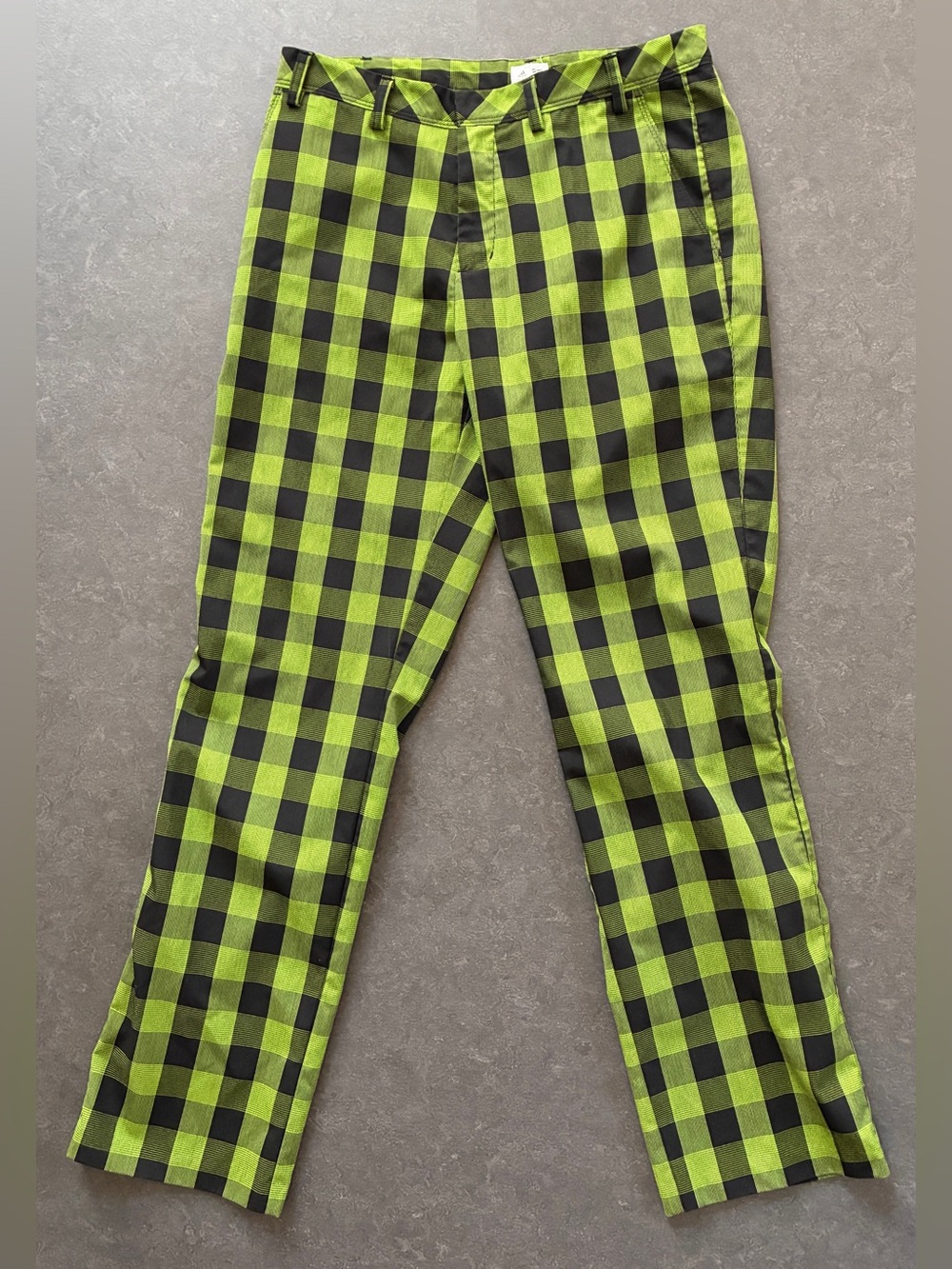 adidas Green and Black Plaid Gold Pants 32x32